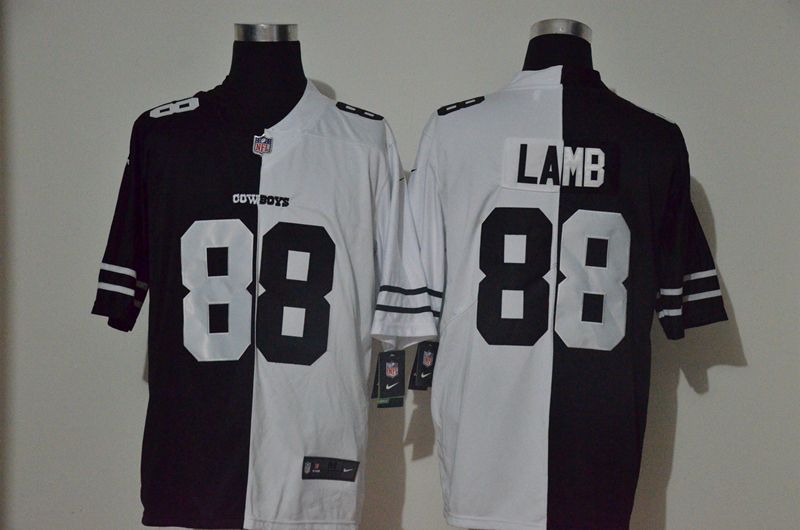 Men Dallas cowboys 88 Lamb Black white Half version 2020 Nike NFL Jerseys